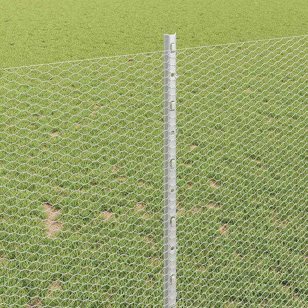 vidaXL Plot s sloupkem Stř&iacute;brn&aacute; 1 x 10 m Ocel