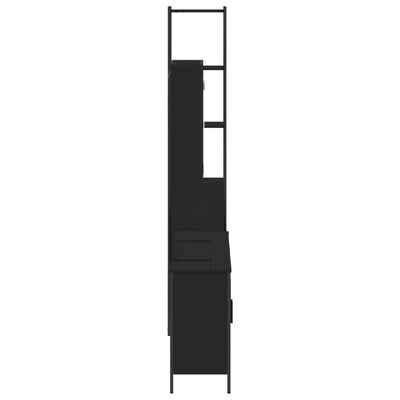 vidaXL 4dílná koupelnová sestava černá kompozitní dřevo