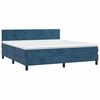 vidaXL Box spring postel s matrac&iacute; tmavě modr&aacute; 160x200 cm samet