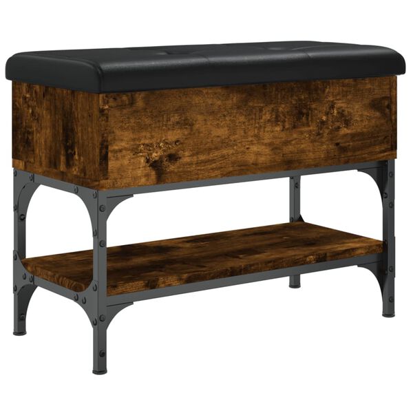 vidaXL Lavice s botn&iacute;kem kouřov&yacute; dub 62 x 32 x 45 cm kompozitn&iacute; dřevo