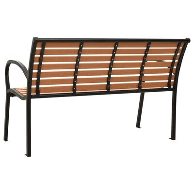 vidaXL Zahradní lavice černá a hnědá 116 cm ocel a WPC