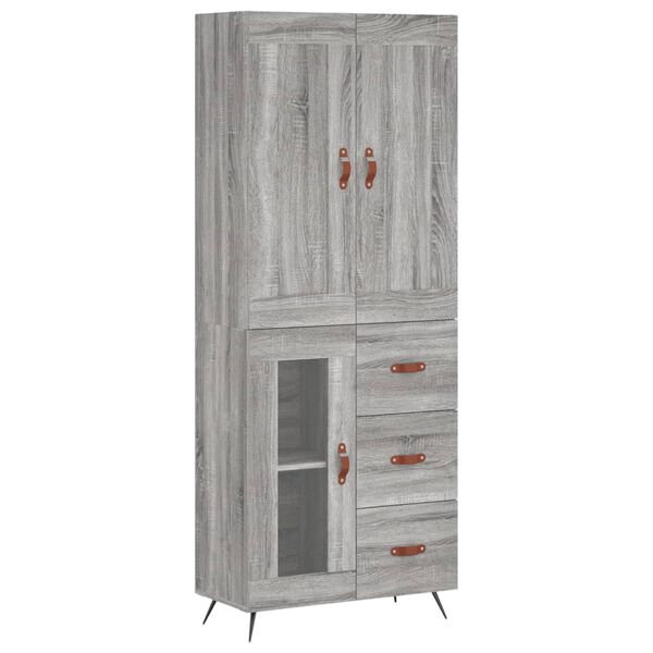 vidaXL Skř&iacute;ň highboard &scaron;ed&aacute; sonoma 69,5 x 34 x 180 cm kompozitn&iacute; dřevo
