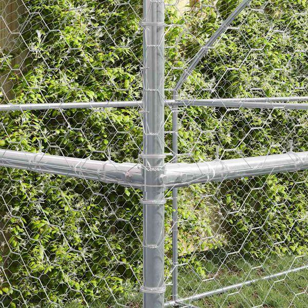 vidaXL Ps&iacute; kennel 3 pcs Stř&iacute;brn&aacute; 6 x 2 x 2 m Pozinkovan&aacute; ocel