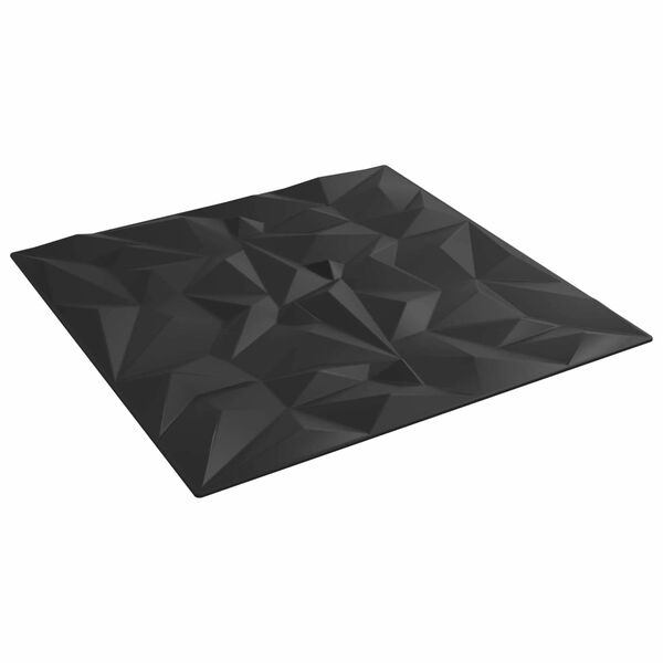 vidaXL N&aacute;stěnn&eacute; panely 24 pcs Čern&yacute; 50 x 50 cm XPS pěna