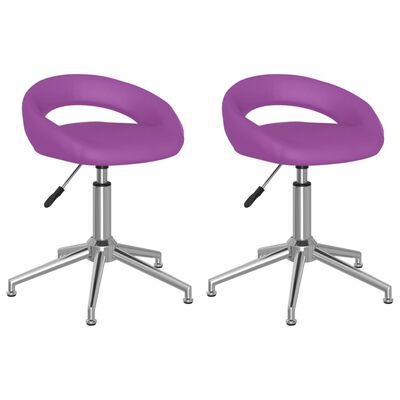 vidaXL Otočné jídelní židle 2 ks fialové umělá kůže