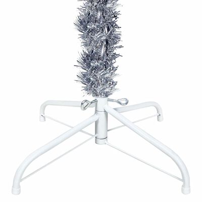 vidaXL Úzký vánoční stromek stříbrný 180 cm
