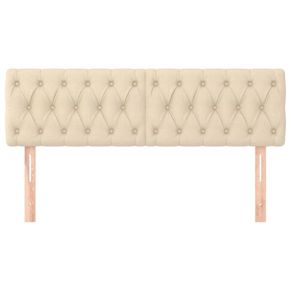 vidaXL Čela postele kr&eacute;mov&aacute; 144x7x78/88 cm l&aacute;tka