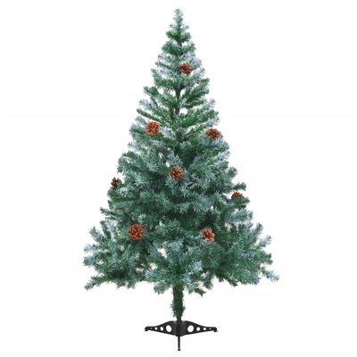vidaXL Námrazou pokrytý vánoční stromek se šiškami 150 cm