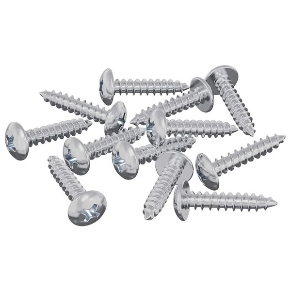vidaXL Dřevěn&eacute; &scaron;rouby 12 pcs Stř&iacute;brn&aacute; M3,5 x 20 mm Ocel