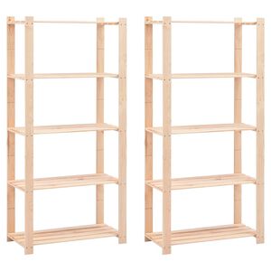 vidaXL &Uacute;ložn&yacute; reg&aacute;l 5 polic 2 ks 80x38x170 cm masivn&iacute; borovice 250 kg