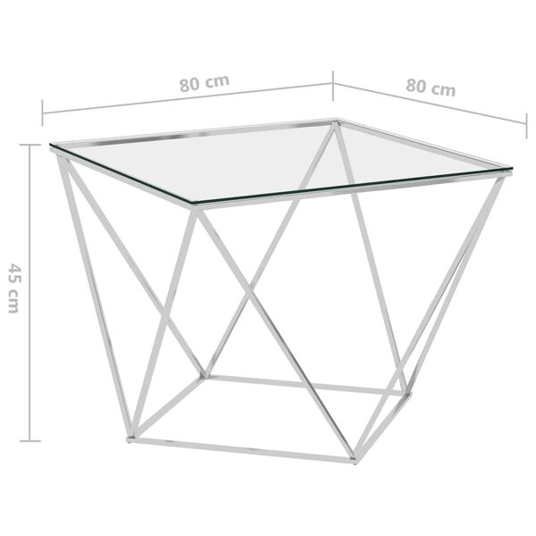 vidaXL Konferenční stolek stříbrný 80 x 80 x 45 cm nerezová ocel