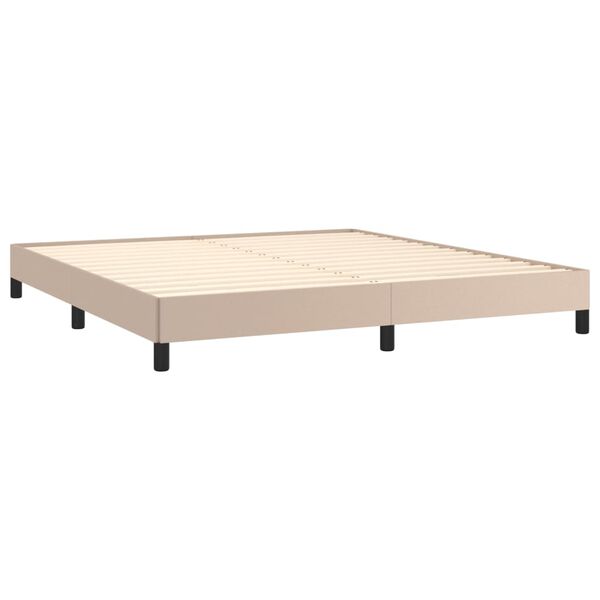 vidaXL Box spring postel s matrac&iacute; cappuccino 180 x 200 cm uměl&aacute; kůže