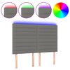 vidaXL Čelo postele s LED tmavě &scaron;ed&eacute; 144x5x118/128 cm textil
