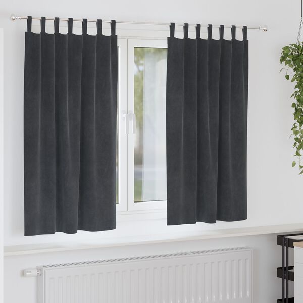 vidaXL Zatemňovací závěsy 2 pcs Světle šedá 140 x 175 cm samet