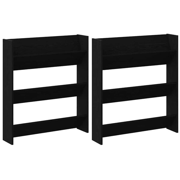 vidaXL Skř&iacute;ň na obuv 2 pcs Čern&yacute; dub 85 x 18 x 90 cm kompozitn&iacute; dřevo