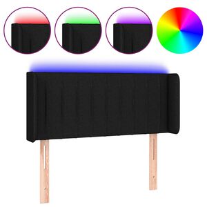 vidaXL Čelo postele s LED čern&eacute; 83 x 16 x 78/88 cm textil