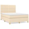 vidaXL Box spring postel s matrac&iacute; kr&eacute;mov&aacute; 140x190 cm textil