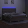 vidaXL Box spring postel s matrac&iacute; a LED taupe 180x200 cm textil