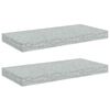 vidaXL Plovouc&iacute; n&aacute;stěnn&eacute; police 2 ks betonově &scaron;ed&eacute; 50x23,5x3,8 cm MDF