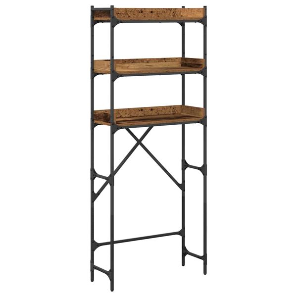 vidaXL Police na pračku Staré dřevo 67 x 25 x 163 cm Kompozitní dřevo