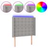 vidaXL Čelo postele s LED světle &scaron;ed&eacute; 83 x 16 x 118/128 cm textil