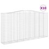 vidaXL Klenut&eacute; gabionov&eacute; ko&scaron;e 10ks 400x50x200/220cm pozinkovan&eacute; železo