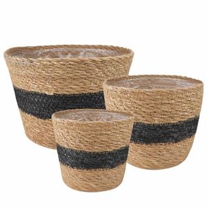 vidaXL 3 ks Přirozen&aacute; a čern&aacute; &Oslash;26 x 19 cm 100% mořsk&aacute; tr&aacute;va