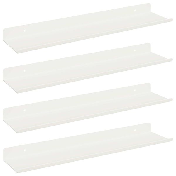 vidaXL Plovouc&iacute; police N&aacute;stěnn&yacute; 4 pcs B&iacute;l&yacute; 40 x 9 x 2,5 cm Ocel