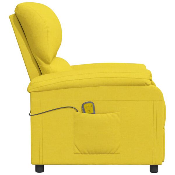 vidaXL Mas&aacute;žn&iacute; křeslo světle žlut&eacute; textil