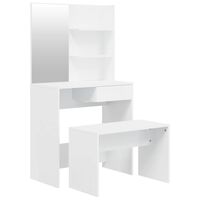 vidaXL Toaletní stolek sada bílý s vysokým leskem 74,5 x 40 x 141 cm