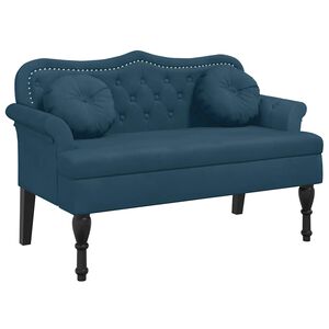 vidaXL Lavice s pol&scaron;t&aacute;ři modr&aacute; 120,5 x 65 x 75 cm samet
