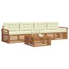 vidaXL Venkovn&iacute; pohovkov&aacute; souprava 5 pcs Přirozen&aacute; a Kr&eacute;mov&aacute;