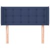 vidaXL Čelo postele typu u&scaron;&aacute;k modr&eacute; 103 x 16 x 78/88 cm textil