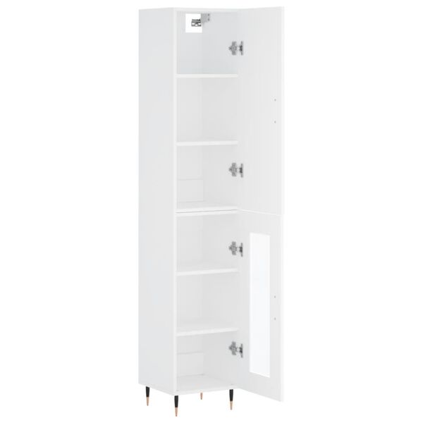 vidaXL Skř&iacute;ň highboard b&iacute;l&aacute; 34,5 x 34 x 180 cm kompozitn&iacute; dřevo