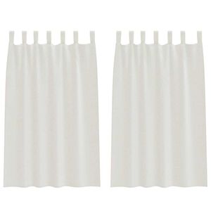 vidaXL Voile Z&aacute;clona se z&aacute;clonami 2 pcs Kr&eacute;mov&aacute; 175 x 140 cm Polyester