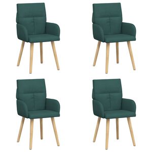 vidaXL J&iacute;deln&iacute; židle 4 ks Textil Tmavě zelen&aacute; 60 x 56 x 96 cm