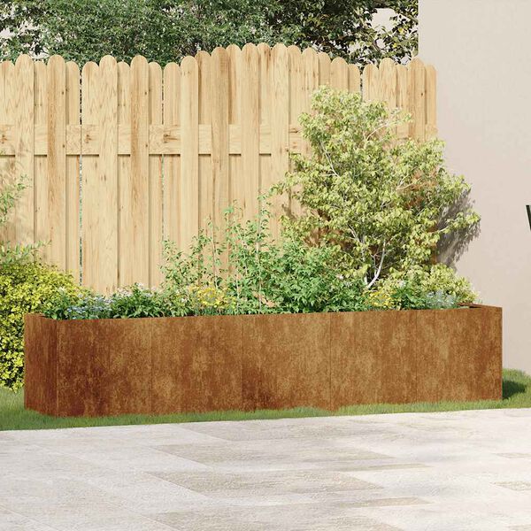 vidaXL Truhlík rezavá 200x40x40 cm povětrnostně odolná ocel