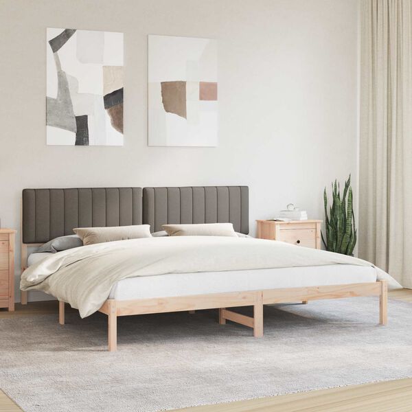 vidaXL R&aacute;m postele s čalouněn&yacute;m čelem s čelo Taupe 200 x 200 cm