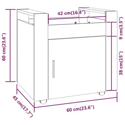 vidaXL Kancelářský kontejner lesklý bílý 60x45x60 cm kompozitní dřevo