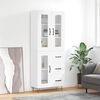 vidaXL Skř&iacute;ň highboard b&iacute;l&aacute; 69,5 x 34 x 180 cm kompozitn&iacute; dřevo