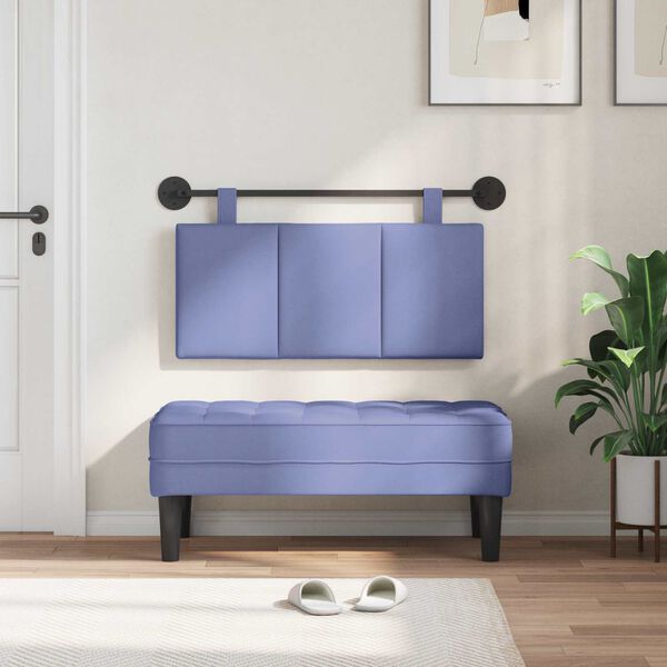 vidaXL Z&aacute;věsn&aacute; čeln&iacute; deska Modr&aacute; dž&iacute;novina 90 x 55 x 5 cm textil