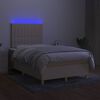 vidaXL Box spring postel s matrac&iacute; a LED kr&eacute;mov&aacute; 120x190 cm textil