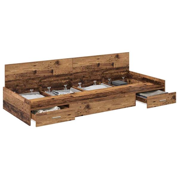 vidaXL Rám postele s čelo Staré dřevo 80 x 200 cm kompozitní dřevo