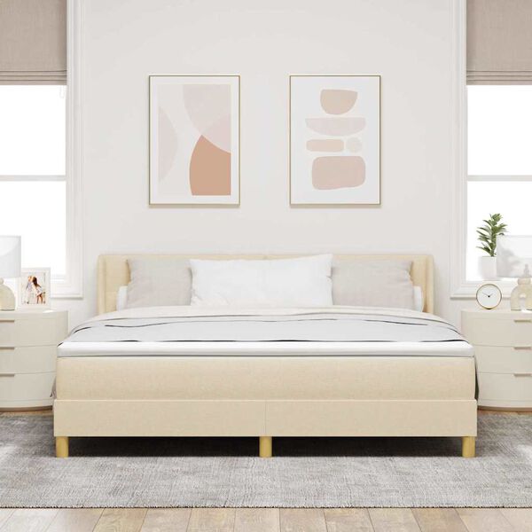 vidaXL Postel s boxspringem s matrac&iacute; Kr&eacute;mov&aacute; 200 x 180 cm Polyester