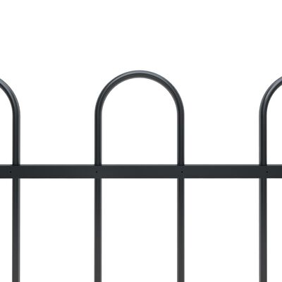 vidaXL Zahradní plot s obloučky ocelový 11,9 x 1 m černý