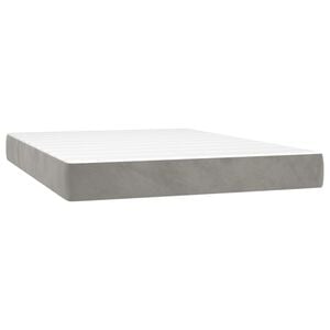vidaXL Ta&scaron;tičkov&aacute; matrace středn&iacute; tvrdost světle &scaron;ed&aacute; 140 x 200 x 20 cm samet