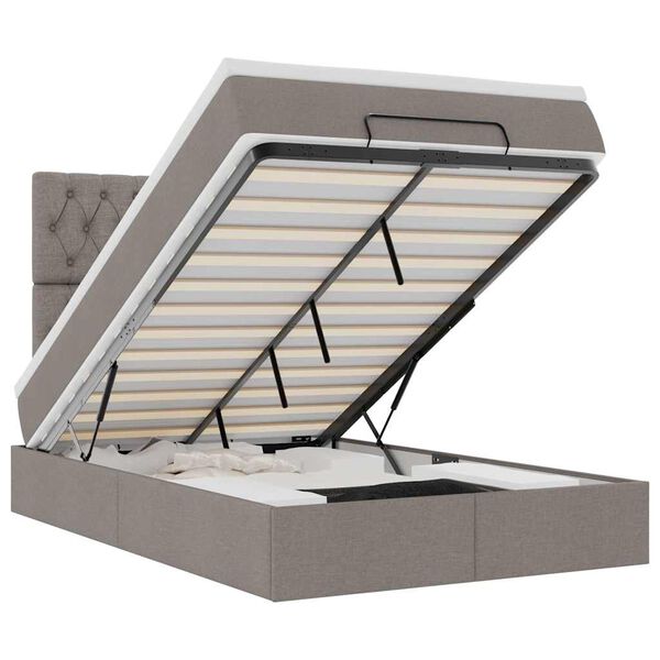 vidaXL Osmansk&yacute; r&aacute;m postele s matrac&iacute; taupe 120x200cm textil