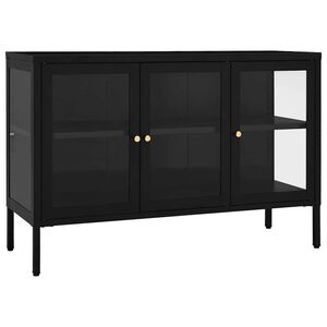 vidaXL Př&iacute;born&iacute;k čern&yacute; 105 x 35 x 70 cm ocel a sklo