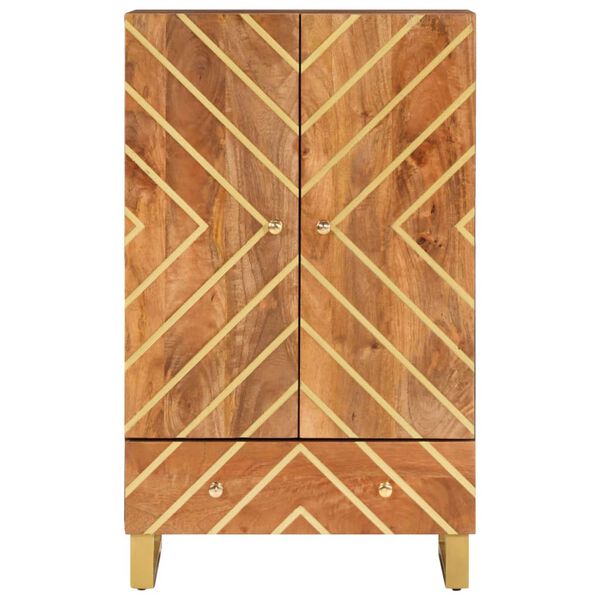 vidaXL Skř&iacute;ň hněd&aacute; a čern&aacute; 60x33,5x100 cm masivn&iacute; mangovn&iacute;kov&eacute; dřevo