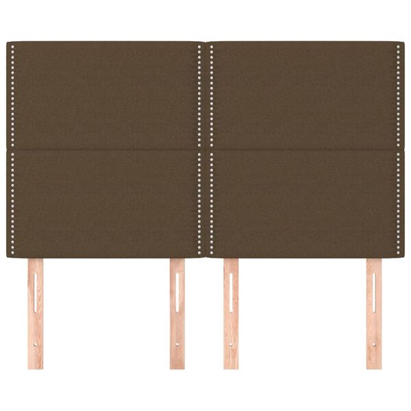 vidaXL Čelo postele tmavě hněd&eacute; 144x5x118/128 cm l&aacute;tkov&eacute;